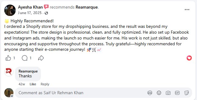 Ayesha Khan Facebook review for Quarred