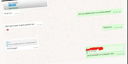 WhatsApp client message for Quarred