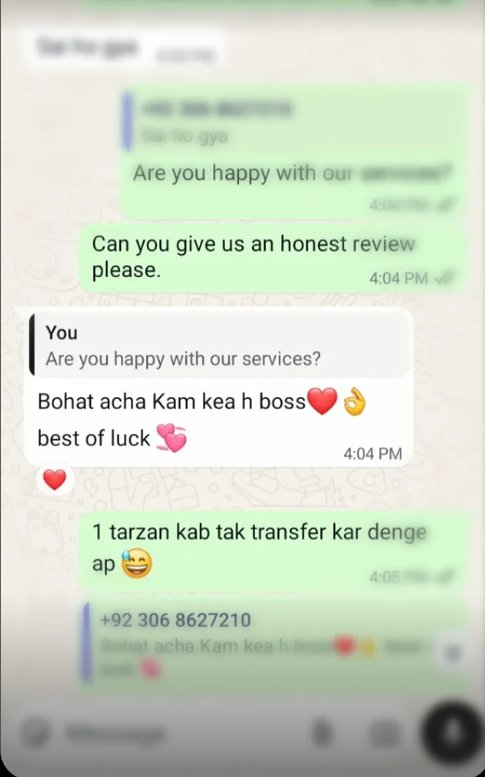 WhatsApp client message for Quarred