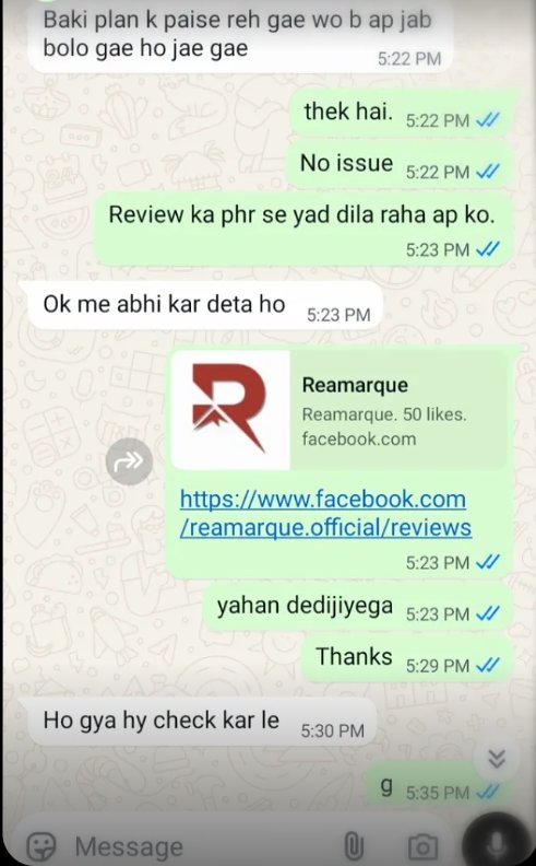 WhatsApp client message for Quarred