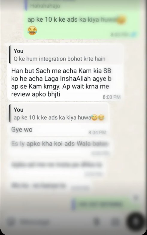 WhatsApp client message for Quarred