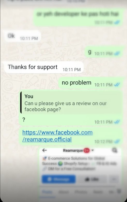 WhatsApp client message for Quarred